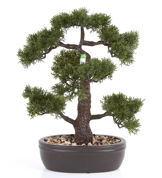 Sztuczne drzewko Bonsai Cedr 45 cm w brązowej doniczce