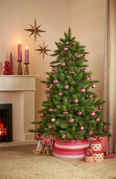 Sztuczna gęsta choinka świąteczna Wyoming 155 cm trudnopalna