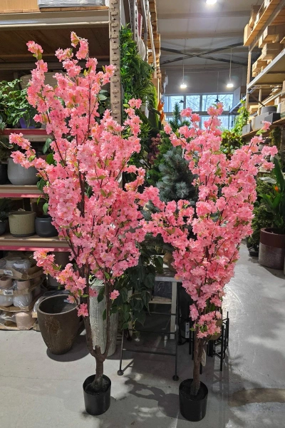 Sztuczna japońska Wiśnia wysoka 210 cm różowe kwiaty