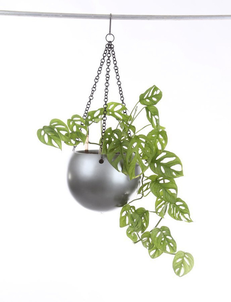 Gradient Hanging GLOBE 24/19 doniczka wisząca szara kula matowa