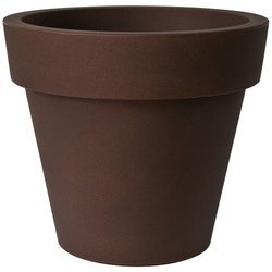 IKON 140/125 wielka donica okrągła brązowa z rantem