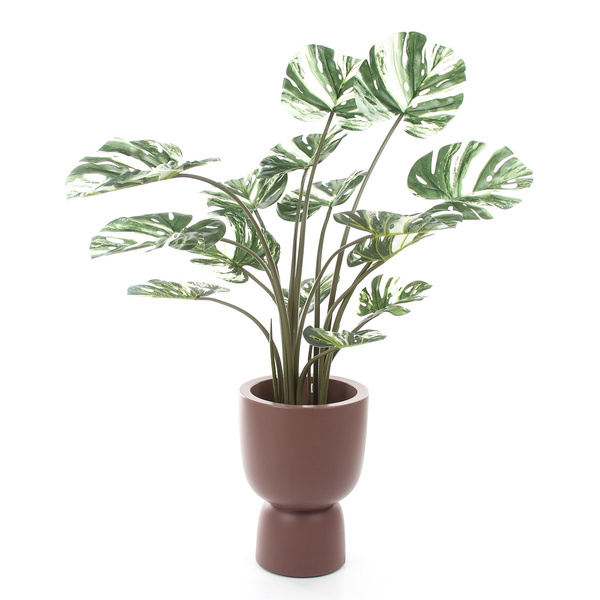 Sztuczna Monstera Variegata dziurawa zielono-biała 120 cm