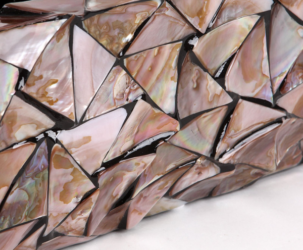 COAST 90x20/20 prostokątna ekskluzywna doniczka brązowa z muszli morskich