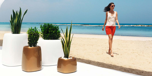 ORGANIC SQUARE 42x38/32 nowoczesna donica lakierowana czarna na kółkach