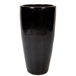 BLACK SHINY Partner 46/90 czarna duża donica ceramiczna