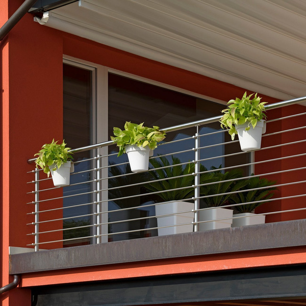 UP 25x20/23 doniczka balkonowa wisząca biała