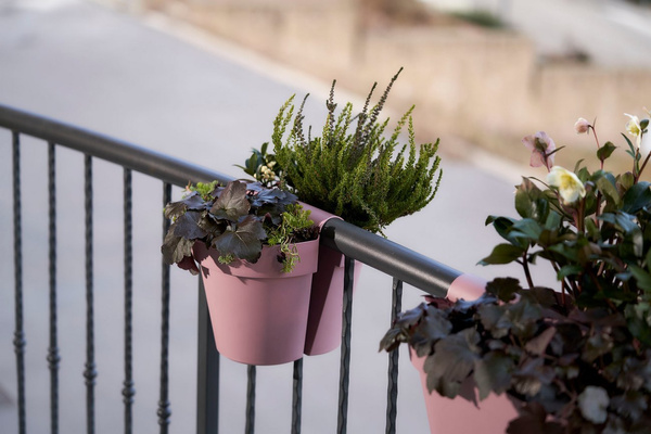 BE-UP 33x25/25 cm doniczka balkonowa dwustronna antracytowa