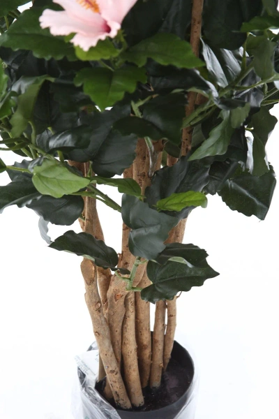 Sztuczny Hibiskus 100 cm różowe kwiaty deluxe