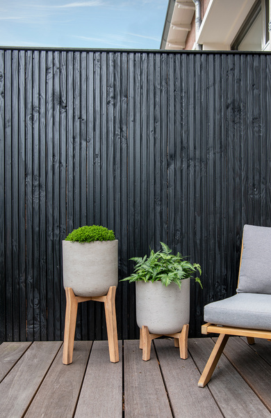 Feet High L 43,5/42 wysokie drewniane nóżki pod donicę