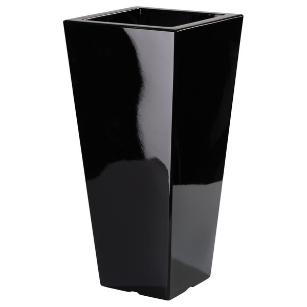VASO QUADRO ALTO 34x34/70 donica wysoka lakierowana czarna z połyskiem