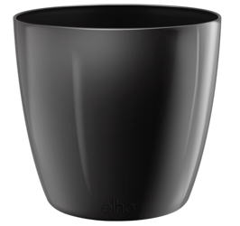 Elbrus Diamond 32/30 doniczka okrągła czarna ELHO z połyskiem