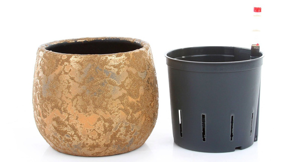 Zestaw do hydroponiki 13/12 Clemente osłonka ceramiczna złota