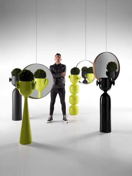 RENE 41/126 designerska wysoka donica zielona