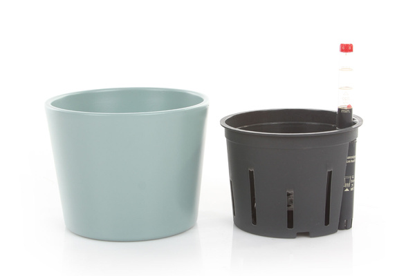 Zestaw do hydroponiki Leni 11/9 Vasa osłonka ceramiczna miętowa