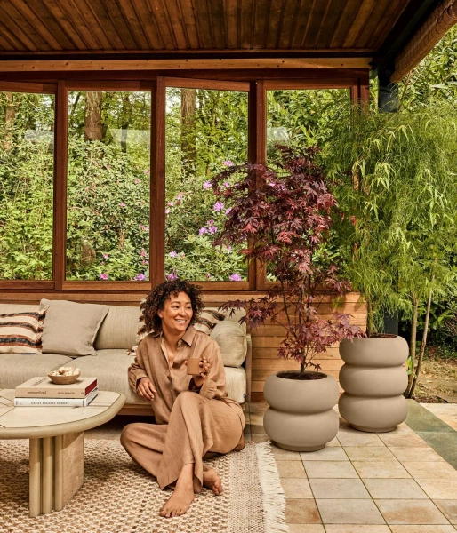 Amber Roll Low 43/40 besignerska donica beżowa balanced beige