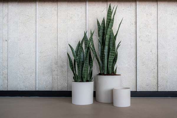 PUK M 20/20 kamienna doniczka cylindryczna szara