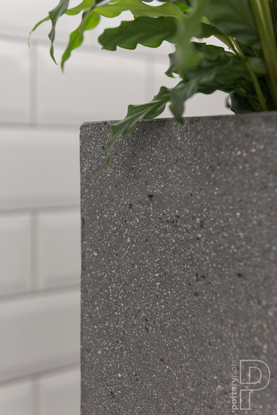 Jort M 100x40/50 donica prostokątna kamienna ciemnoszara kamień STONE