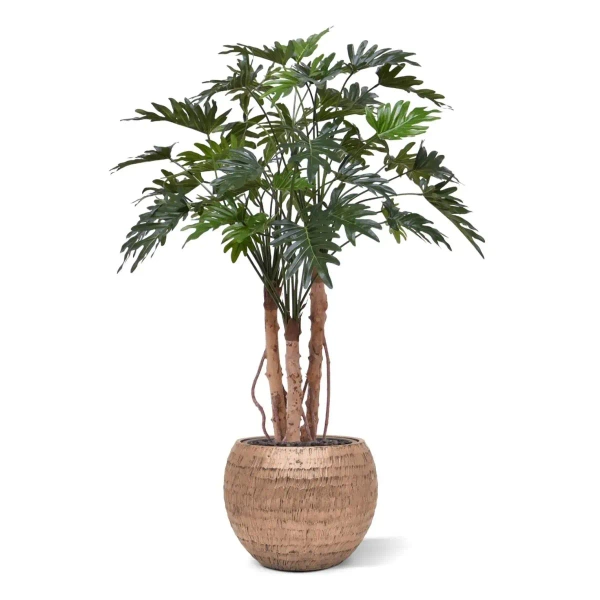 Sztuczny Filodendron Xanadu 120 cm na 3 drewnianych pniach deluxe