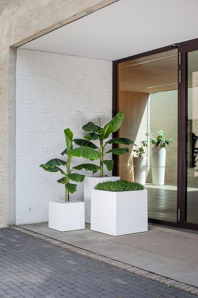 CUBUS 40x40/40 donica kwadratowa delikatnie kremowa z połyskiem