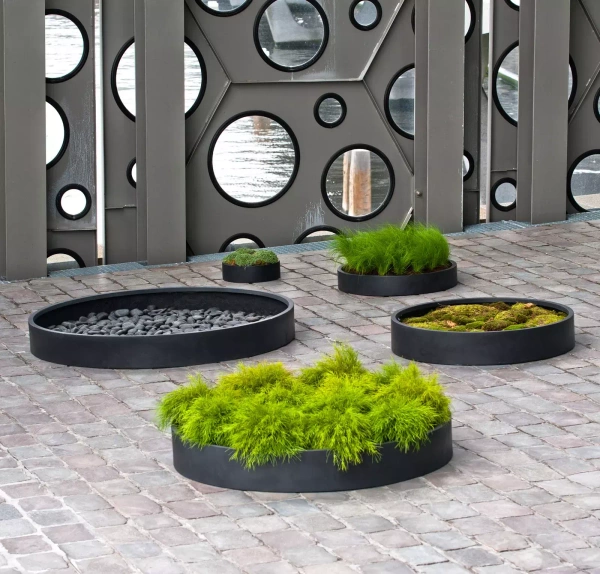 Max Low XXL 100/14 płaska duża donica szara