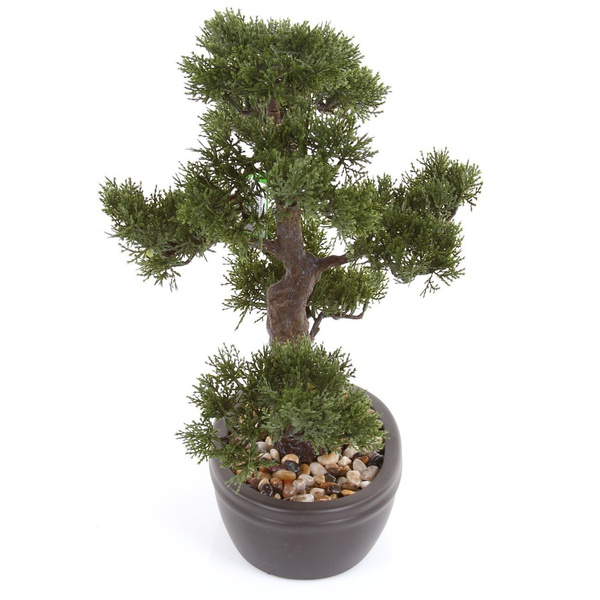 Sztuczne drzewko Bonsai Cedr 45 cm w brązowej doniczce