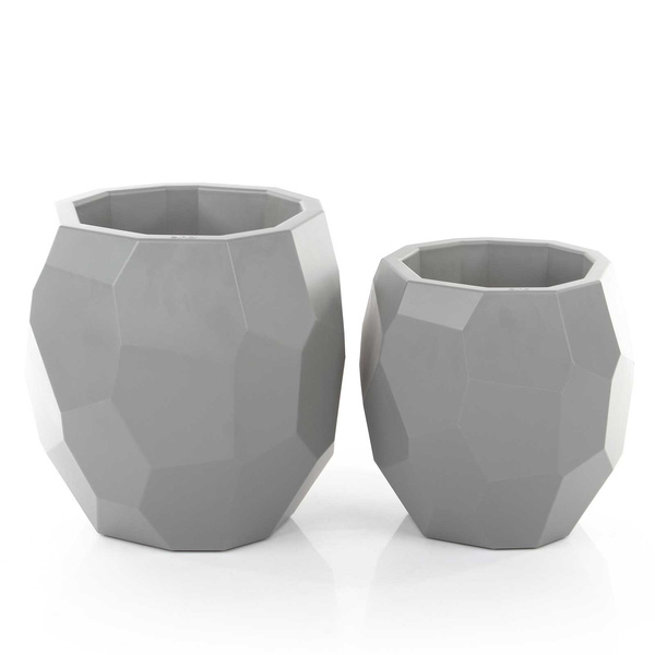 Elho Pure Edge 47/45 duża popielata donica geometryczna