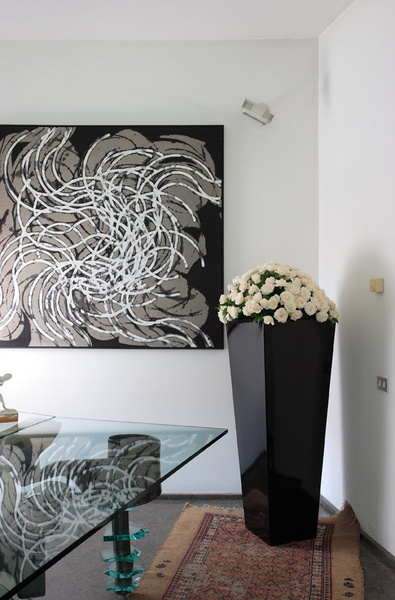 VASO QUADRO ALTO 45x45/120 donica kwadratowa wysoka antracytowa