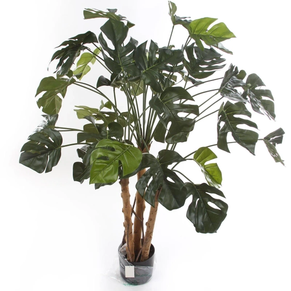 Sztuczna Monstera 120 cm na drewnianych pniach deluxe
