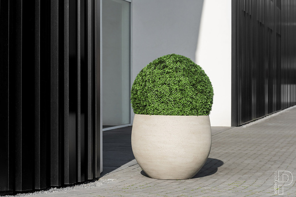 JUMBO ORB XS 69/57 duża kamienna donica beżowa