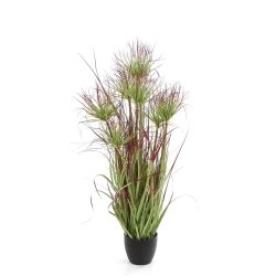 Sztuczna trawa cyperus 95 cm w doniczce zielono-czerwona