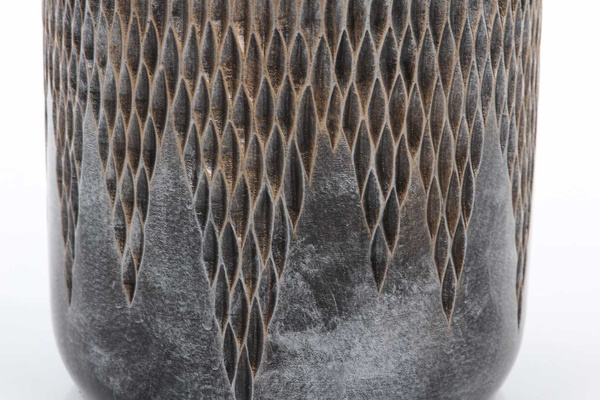 UNIVERSE COMET CYLINDER 23/22 doniczka cylindryczna ręcznie zdobiona brązowa