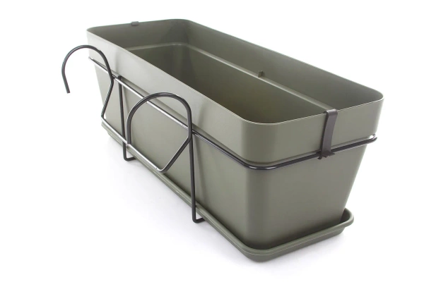 Capri Box Balcony 50 podłużna doniczka na poręcz taupe