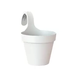 Capri Single 20 biała doniczka balkonowa wisząca