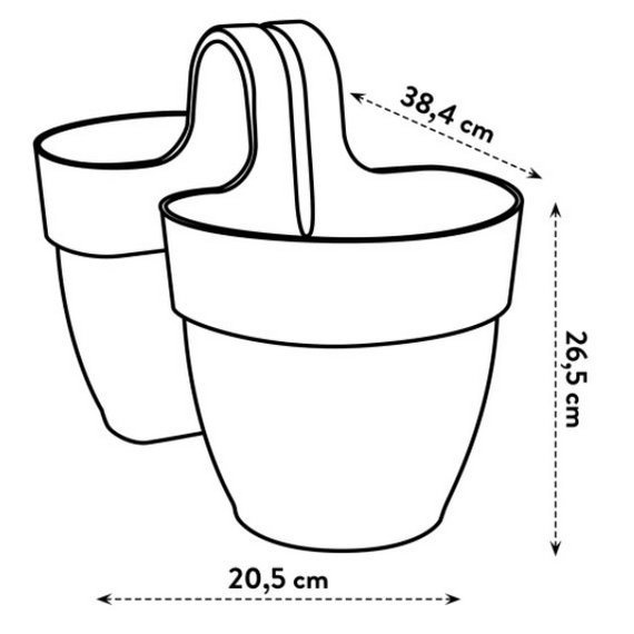 Vibia Flower Twin 21 doniczka dwustronna balkonowa żółta honey yellow
