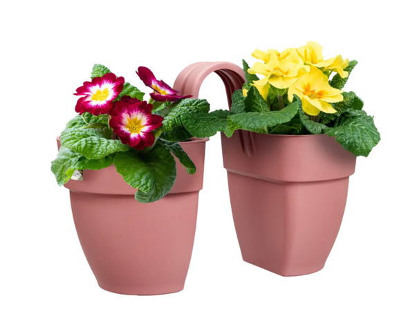 Vibia Flower Twin 21 doniczka dwustronna balkonowa różowa dusty pink