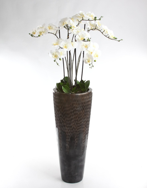 UNIVERSE COMET STRAIGHT 33/70 doniczka ręcznie zdobiona brązowa