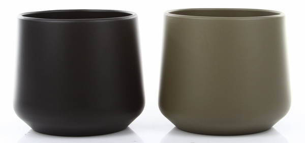 AMBER 23/21,5 doniczka ceramiczna ciemnoszara grafitowa