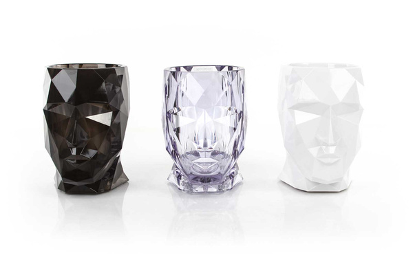 ADAN NANO GLOSSY 13x17/18 doniczka designerska biała głowa