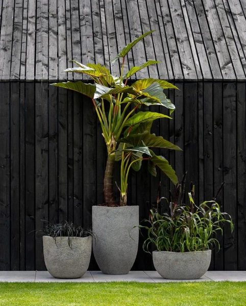 Mt. Hunter L 80x47/40 duża donica kamienna podłużna szarobrązowa dioryt