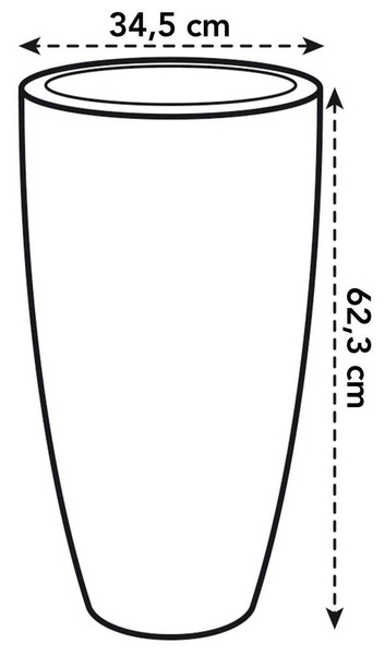 Pure Soft Round High 35/62 biała donica wysoka