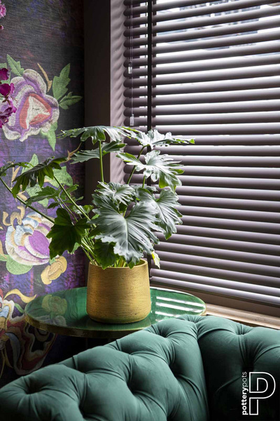 Patt XL 23/19,5 doniczka kamienna złota metalik