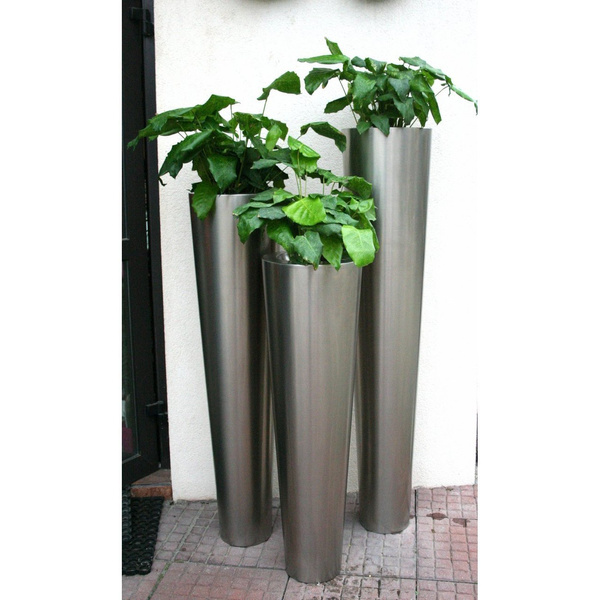 NARNYA 30/120 donica stalowa wysoka smukła satyna