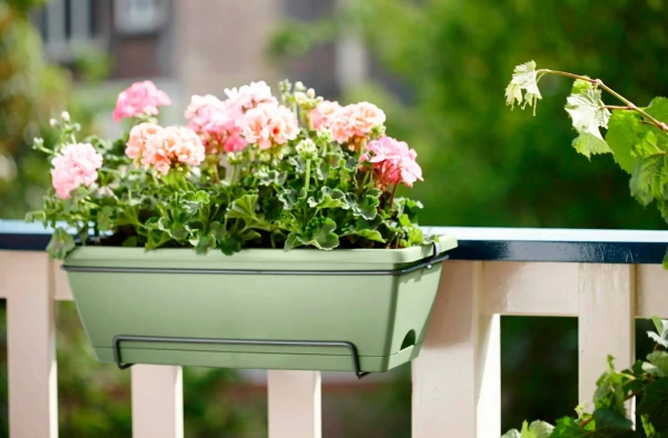 Barcelona 50x29/21 doniczka balkonowa z podstawką pistacjowa