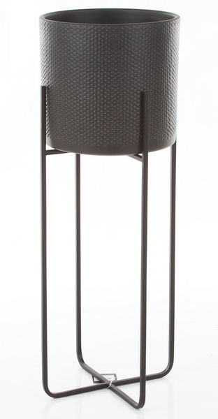 ERA 10/9 wytłaczana doniczka ceramiczna ciemnoszara