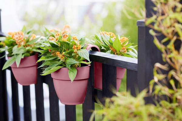 Vibia Flower Twin 21 doniczka dwustronna balkonowa różowa dusty pink