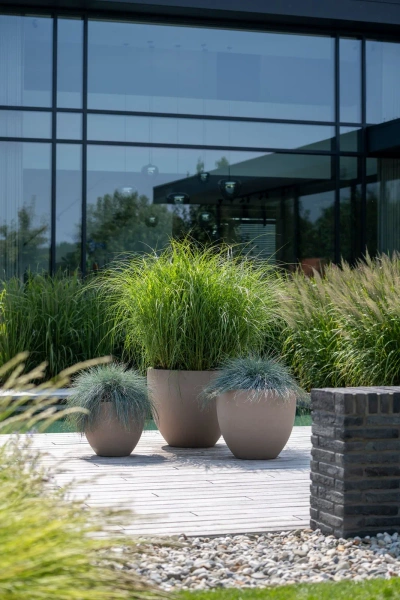 Jesslyn L 70/61 duża donica kamienna do ogrodu taupe