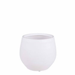DOURO 23/20 cm doniczka kulista ceramiczna biała