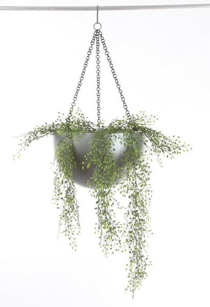 Gradient Hanging BOWL 38/24 doniczka wisząca szara półkula matowa