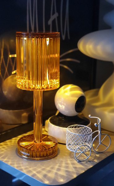 Lampa GATSBY 24,5 cm okrągła bursztynowa