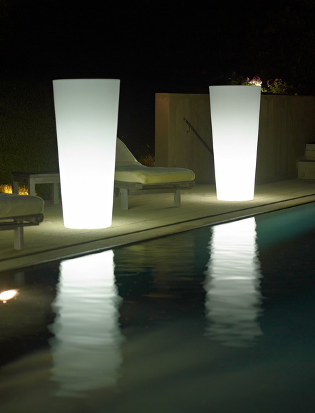 ILIE 42/90 donica świecąca okrągła wysoka do wnętrza